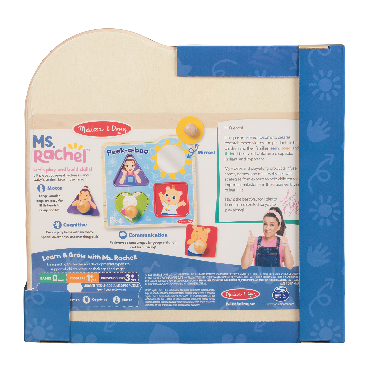 Wooden Peek-A-Boo Jumbo Peg Puzzle