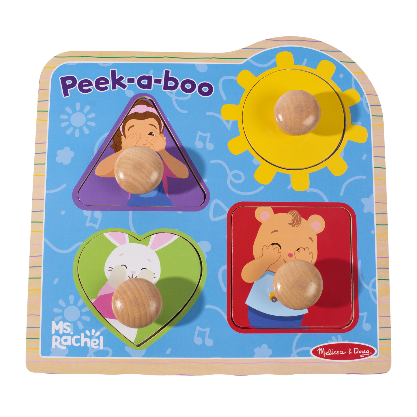 Wooden Peek-A-Boo Jumbo Peg Puzzle
