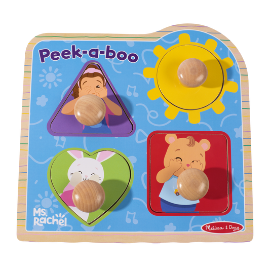 Wooden Peek-A-Boo Jumbo Peg Puzzle