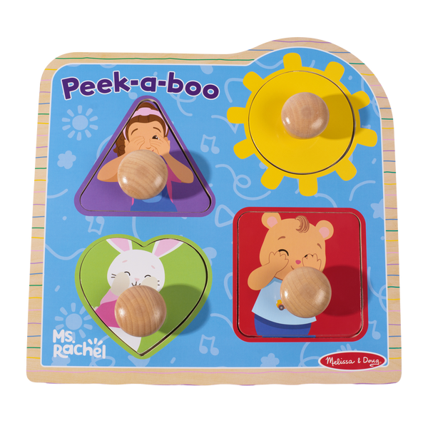 Wooden Peek-A-Boo Jumbo Peg Puzzle – Ms Rachel | Official Site