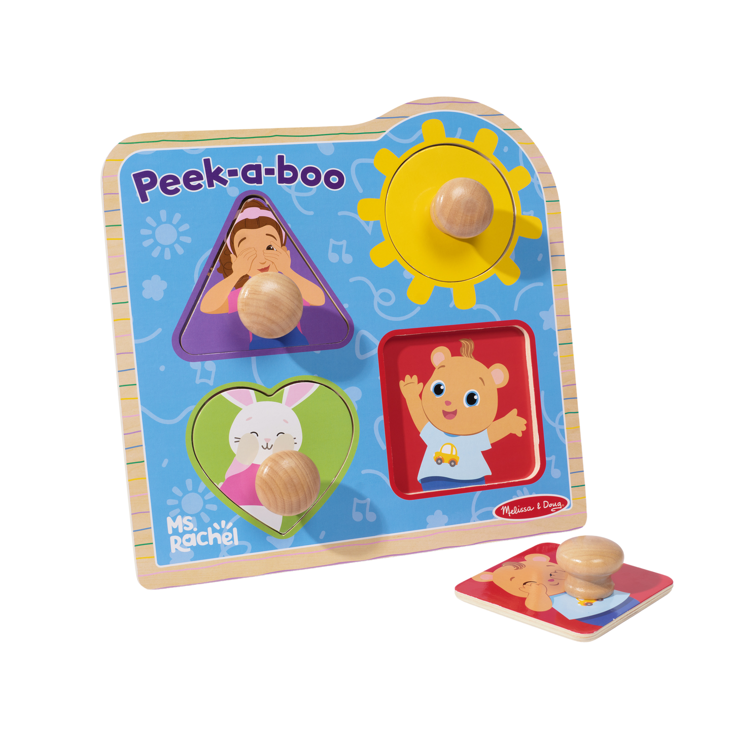 Wooden Peek-A-Boo Jumbo Peg Puzzle